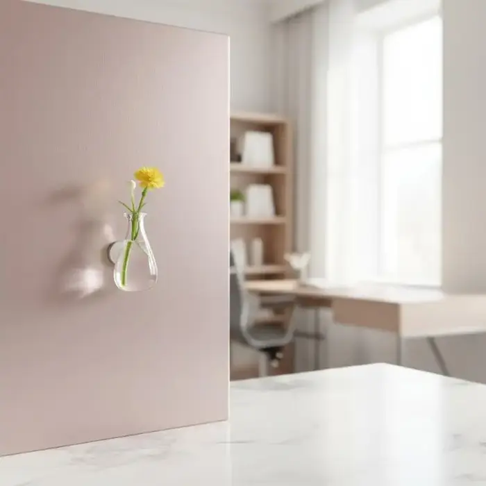 Ensemble de vases en verre magnétiques - Mini pots à plantes aimantés pour réfrigérateur - Porte-fleurs décoratif pour la maison et le bureau