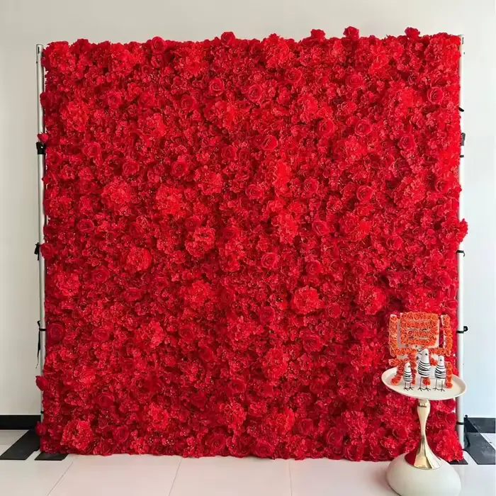 Panneau mural de fleurs 3D en soie