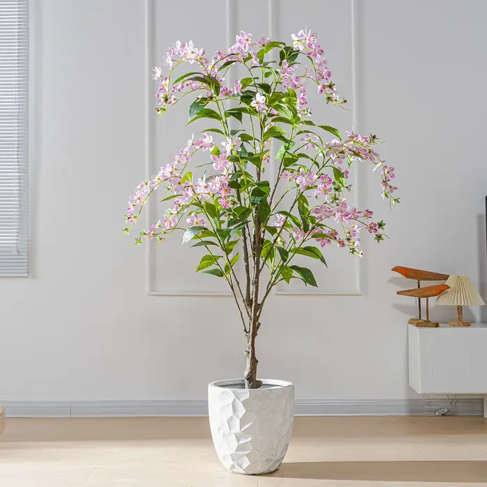 Simulation de jasmin + fleurs artificielles blanches