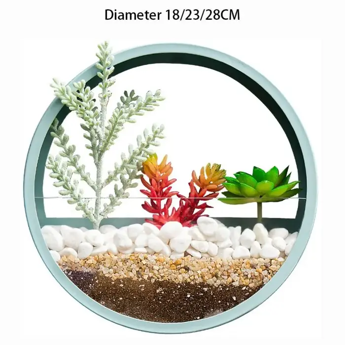 Décoration murale Arrangement de fleurs mural sans poinçonnage Pot de fleur ornements plante conteneur Pot