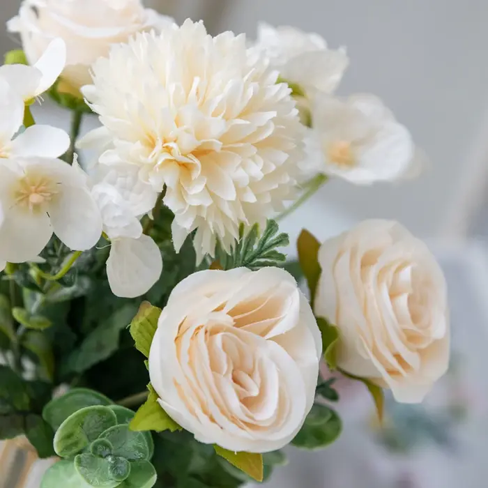 Fleur artificielle Rose chrysanthème soie bouquet de mariée mariage extérieur jardin arc saint valentin maison vase table bricolage cadeau décor