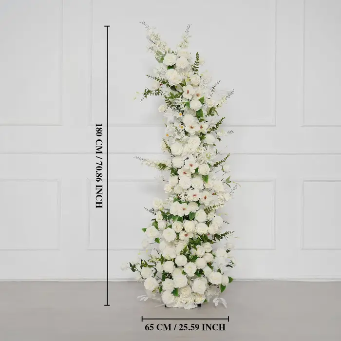 Arche florale de luxe 5D Uflower, roses blanches, décoration de mariage, fleurs pour fiançailles, an