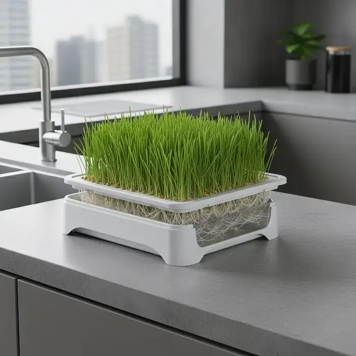 Bac de culture hydroponique pour herbe à chat, pot de semis de blé sans terre, dispositif hydroponique pour herbe pour chatons, pot de culture horticole