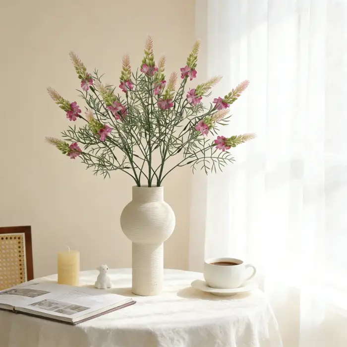 Fleur artificielle scandinave Lupine à tige unique de 24 pouces pour décoration minimaliste d'hôtels