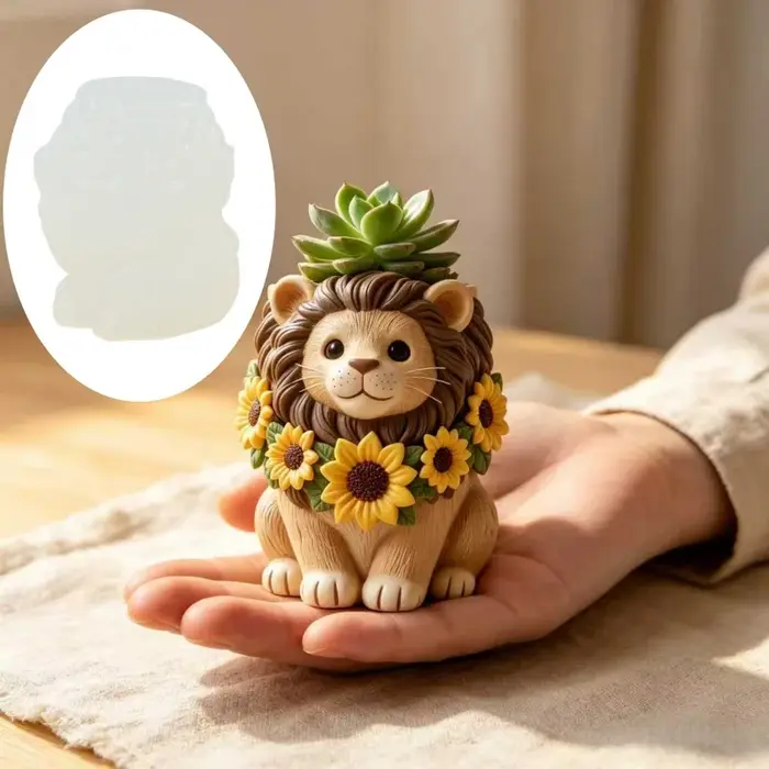 Moule en silicone pour pot de fleurs en résine