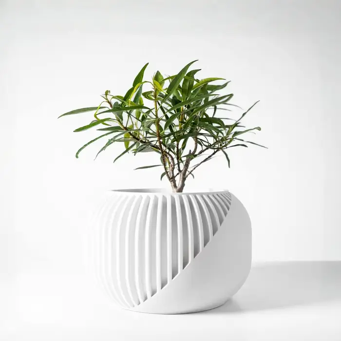 Pot à plantes moderne et minimaliste imprimé en 3D - Pot à fleurs biodégradable pour la décoration de la maison
