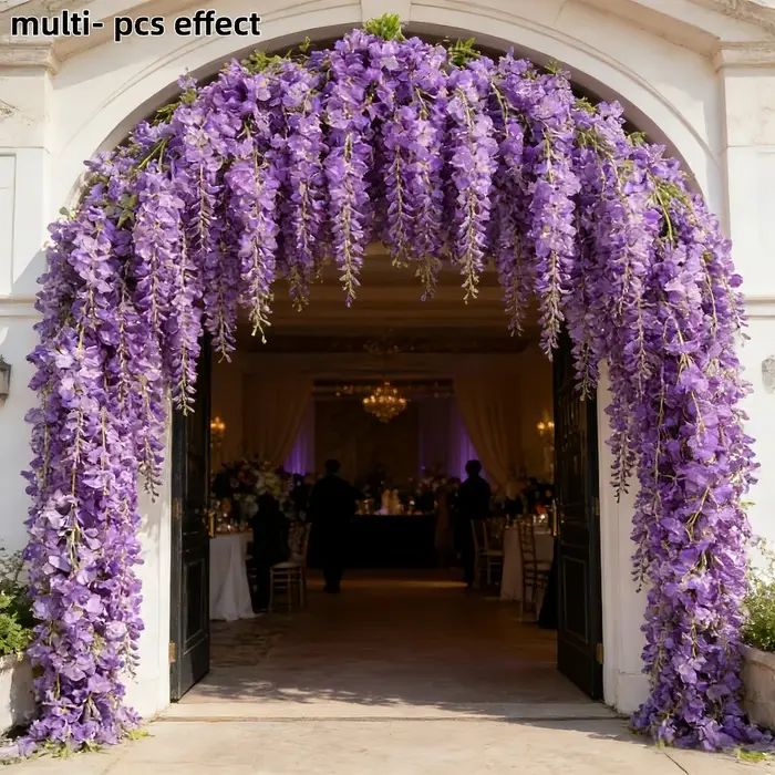 30 pièces de fleurs artificielles de glycine violette élégantes et romantiques pour les arrangements floraux de jardin