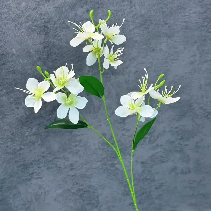 10 pièces de fleurs artificielles en soie de jasmin, décoration d'intérieur, branche d'orchidée viol