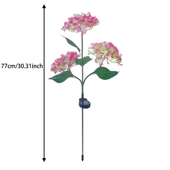 Lampes solaires en forme d'hortensia à 3 têtes