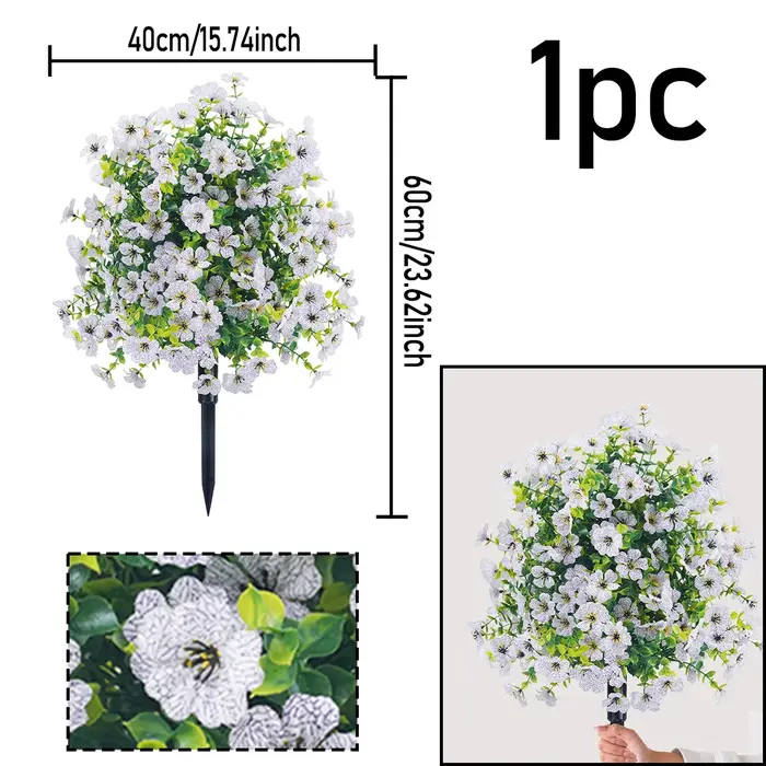 Fleurs artificielles d'extérieur résistantes aux UV, plantes et arbustes, fausses fleurs violettes a