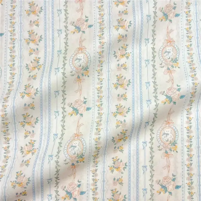 Ours fleur mur frais Branches florales imprimer 100% coton popeline tissu bricolage à la main couture automne robe chemises vêtements matériel