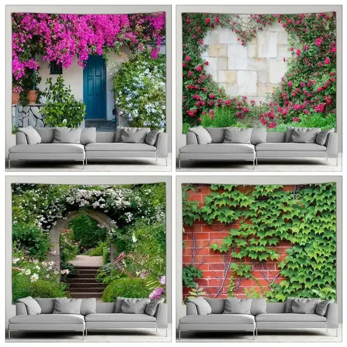 Tapisserie de paysage, plantes de rue