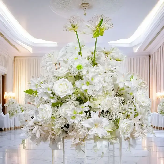Hortensia Rose blanche