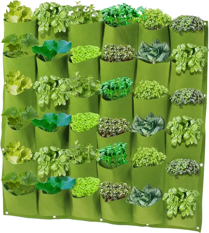 Sac de culture pour plantes, jardinière murale verticale en feutre, support de plantes suspendu pour herbes et légumes d'extérieur, pour balustrade, balcon, clôture