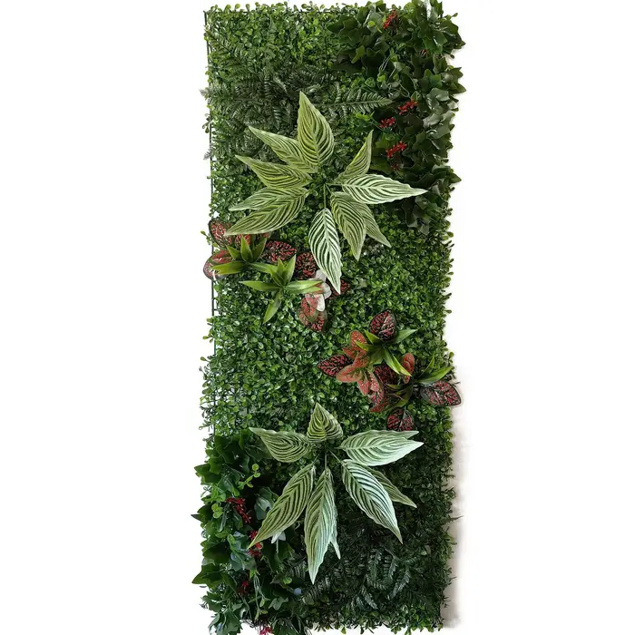Décoration murale de fond de plante verte artificielle