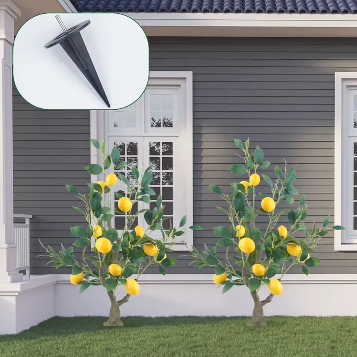 Uflower Arbre artificiel citronnier avec pot