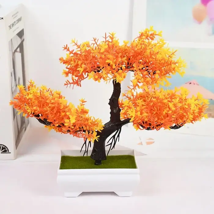 Plantes artificielles, bonsaï, petit arbre en pot, fausses fleurs, décorations en pot pour la maison, la table, la décoration de la chambre, le jardin d'hôtel.