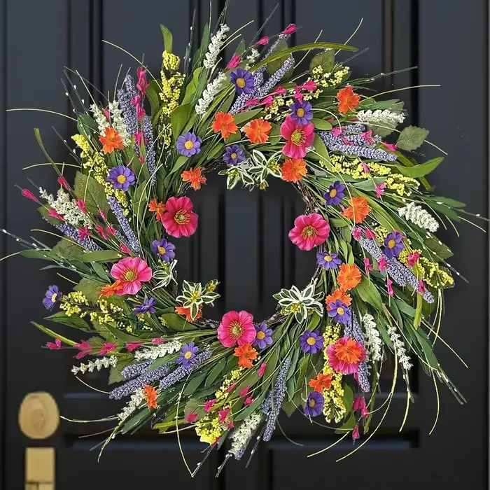 Guirlande de fleurs de printemps : - Décoration élégante pour la maison