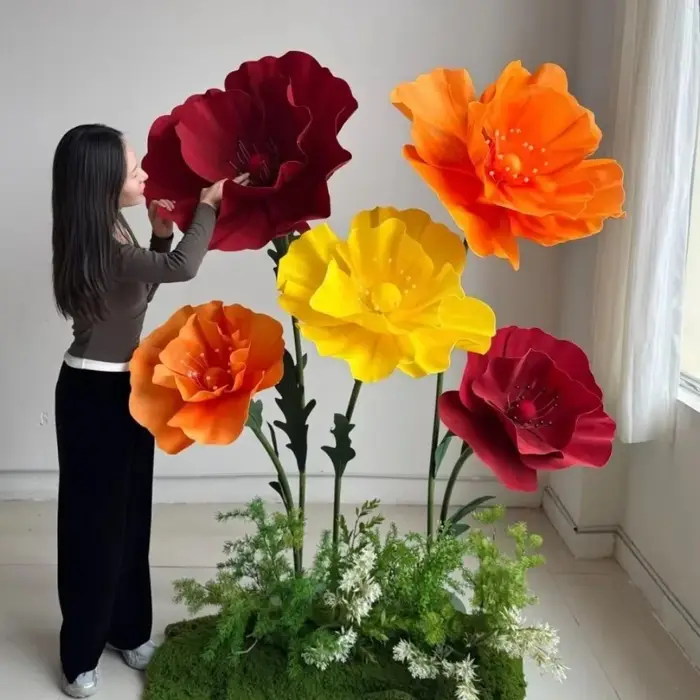 Décoration d'arrière-plan de fleurs en forme de 170cm