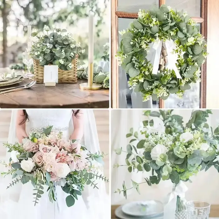 10 tiges de feuilles d'eucalyptus vertes
