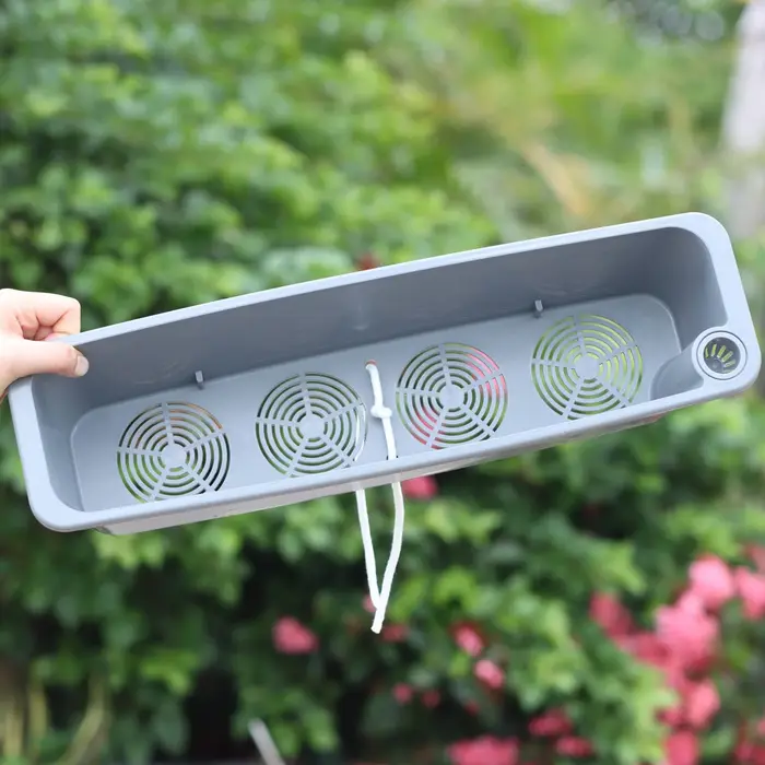 Jardinière empilable écologique à arrosage automatique à Double couche avec fenêtre de niveau d'eau jardin d'herbes intérieur pour les paresseux