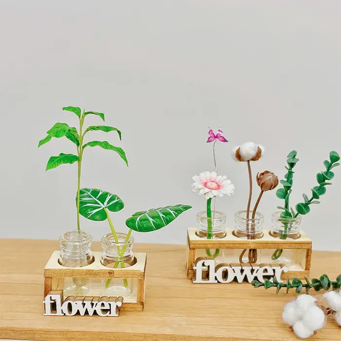 Vase à fleurs hydroponique l'inventaire en bois