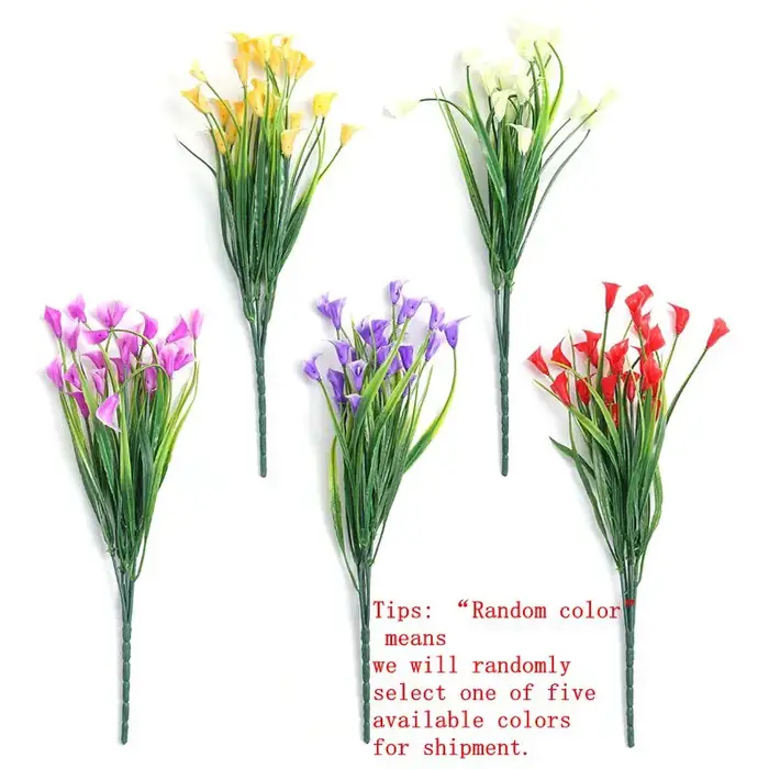 Bouquet de lys calla artificiels en plastique de 33 cm