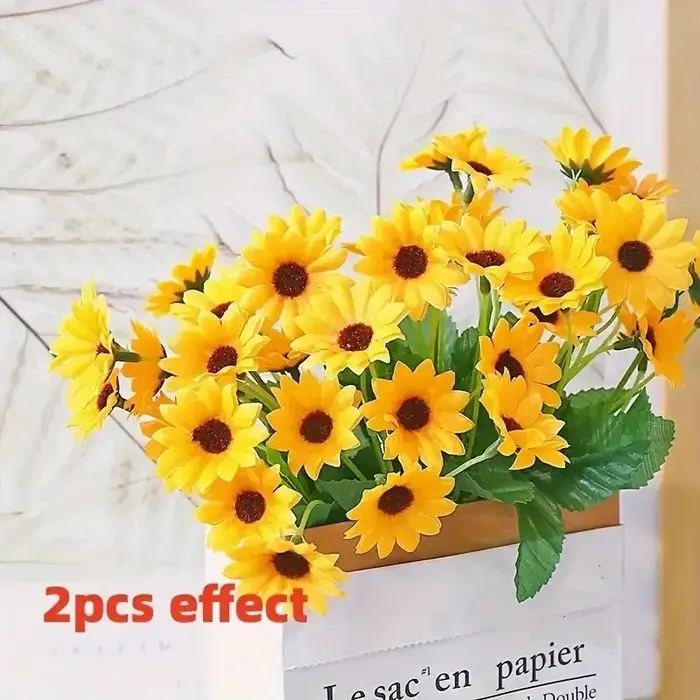1 lot de 24 fleurs de simulation de tournesol