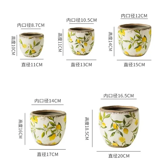 Pots à fleurs en céramique vintage nordiques