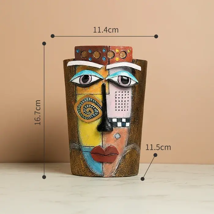 Picasso Brutalist Abstract Beauty Face Flower Pot Ornaments Head Planter Container Garden Decoration