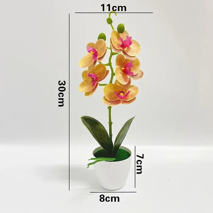 Orchidée artificielle rose en pot