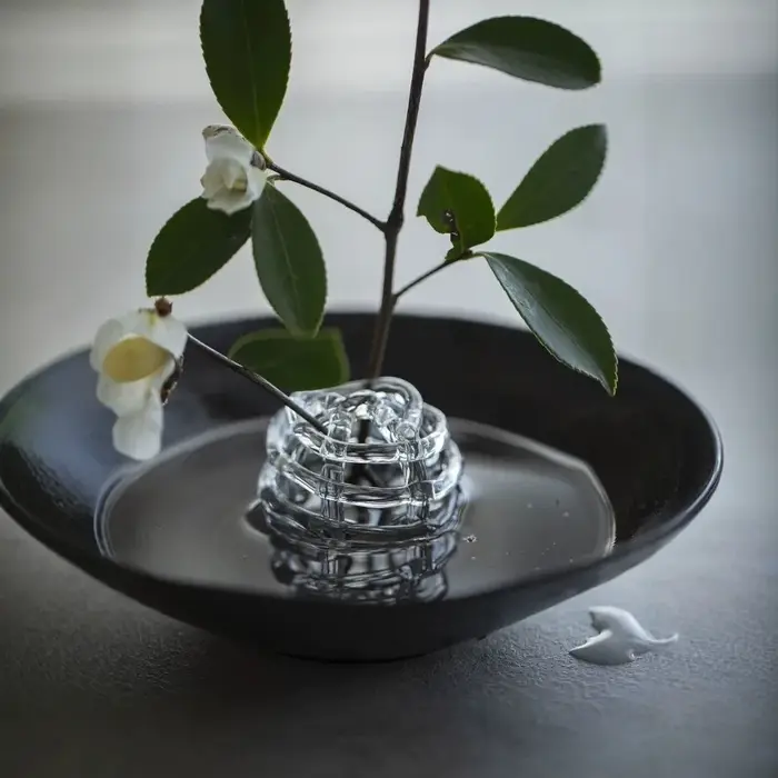 Vase en verre transparent en forme de boule pour fleurs