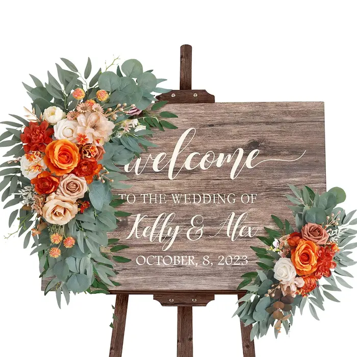 Yannew-Fleurs de signe de bienvenue de mariage