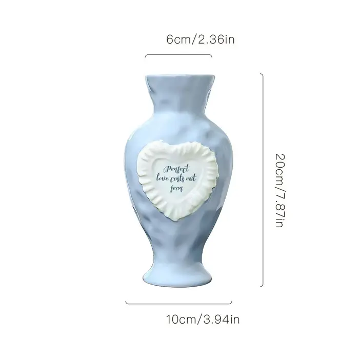 Vase en céramique française, motif floral mignon, pour salon, salle à manger, décoration romantique 