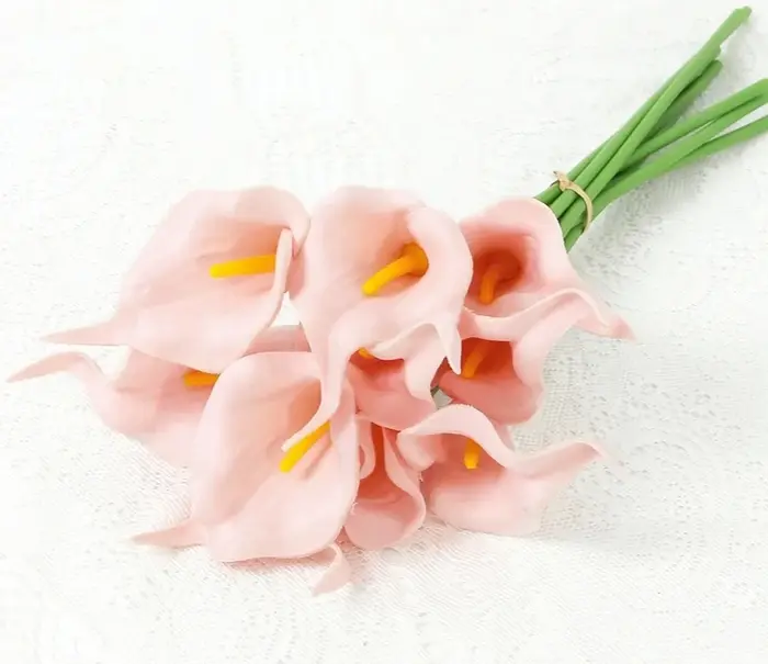 Simulation de fleur de lys Calla en PU, décoration de maison, ensemble Arte Floral, Bouquet de maria