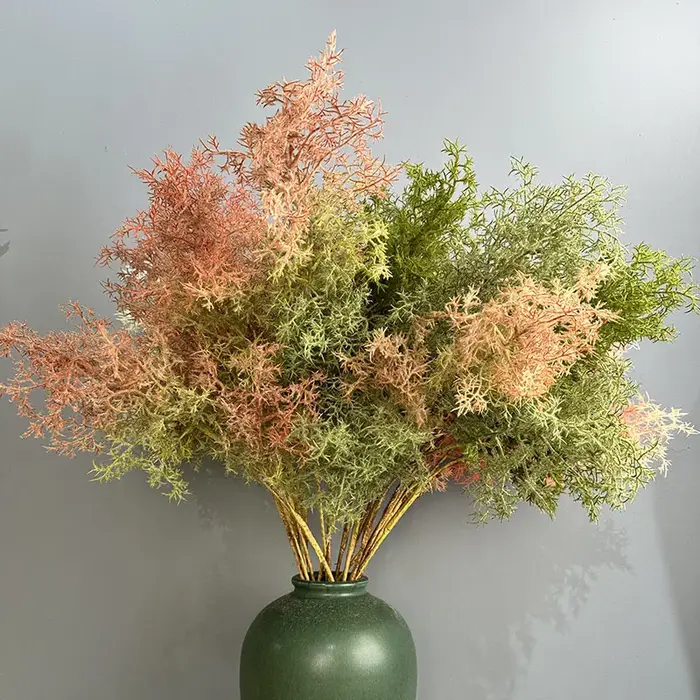 Plantes vertes enrichies de brume artificielle