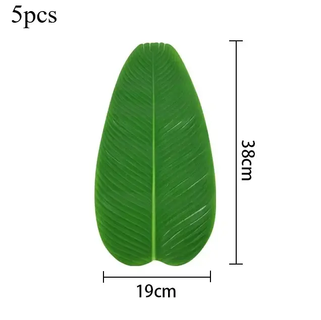 Feuilles de bananier artificielles pour décoration de table, feuilles de palmier imperméables, faux