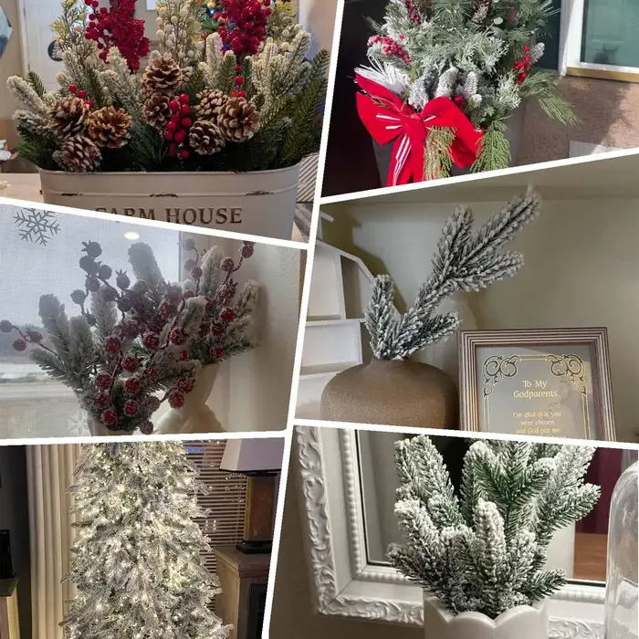 10/20Pc Plante Artificielle Pin Aiguille Halloween De Noël Arbres Maison Chambre Photographie Décor En Plein Air Jardin Mariage Bricolage Cadeau