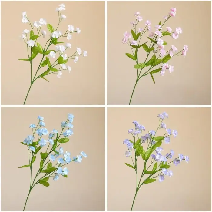 Nouvelles fleurs artificielles de myosotis à longue tige de 47 cm