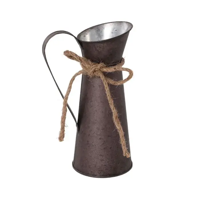 Pot de fleurs vintage en fer, décoration d'intérieur en tôle, vase à fleurs en métal, pot de fleurs 