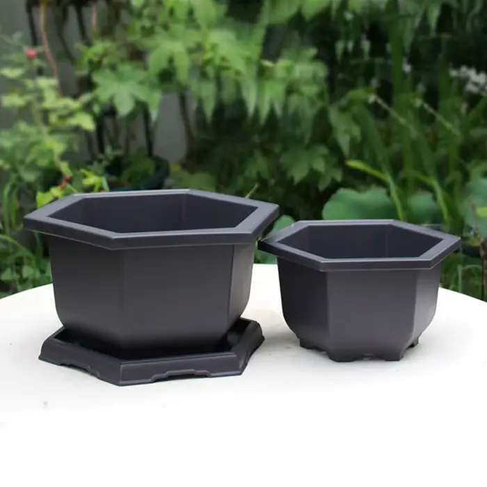 Pot de fleurs ovale carré et Hexagonal, plante succulente, bonsaï, petits jardinières en plastique, Imitation de poterie violette, vente en gros