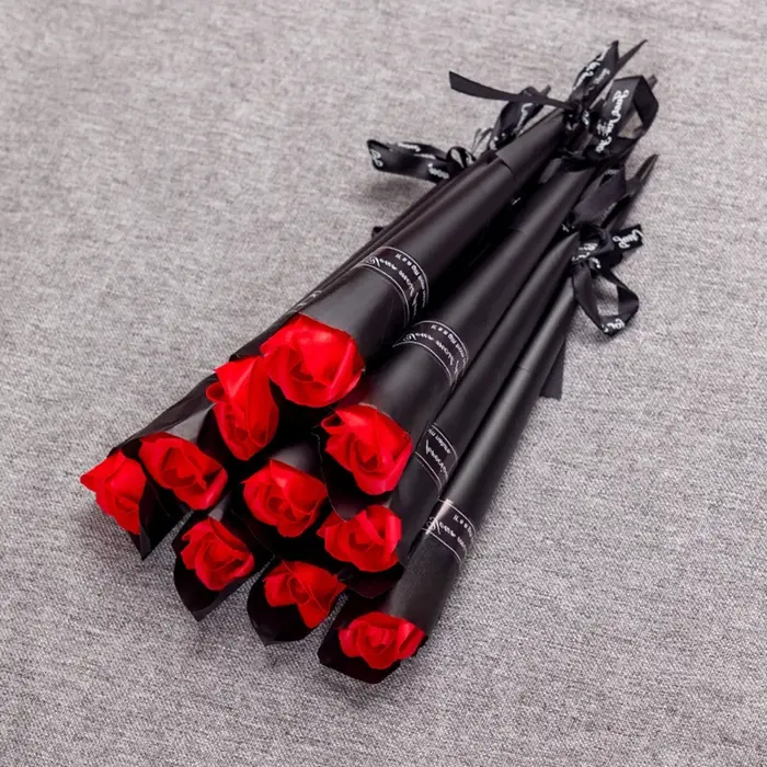 Lot de roses simples, fournitures de décoration de mariage, fleurs artificielles, pour enterrement d