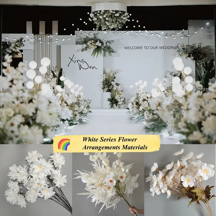 Fleurs artificielles blanches