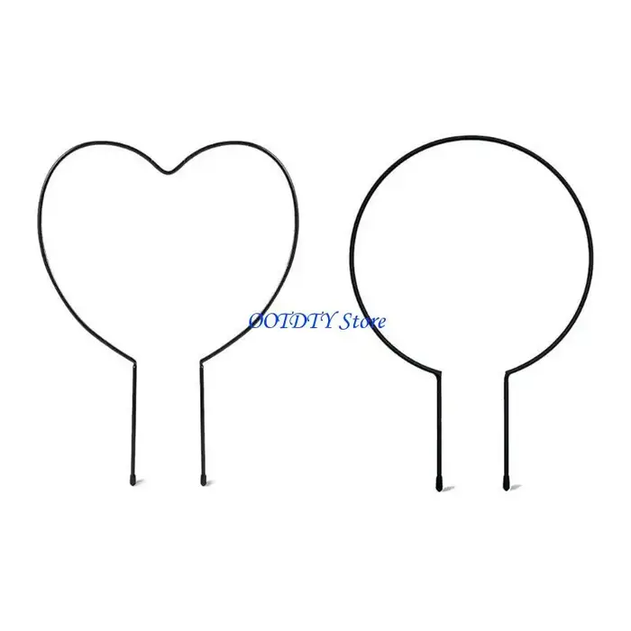 Support rond en fer métallique 367A pour plantes jardin en forme cœur