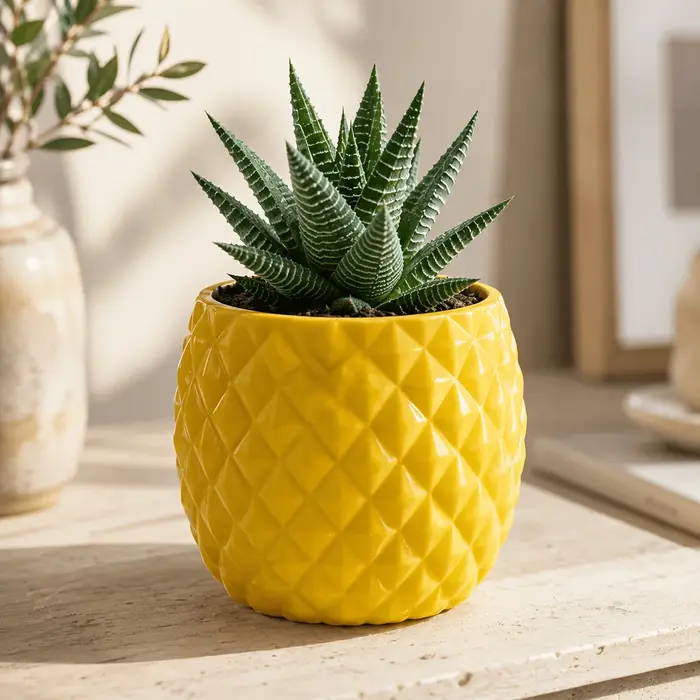 Pot à succulentes ananas imprimé en 3D, mini-jardinière géométrique tropicale, décoration de bureau, cadeau créatif pour anniversaire, enseignant, ou nouvelle maison