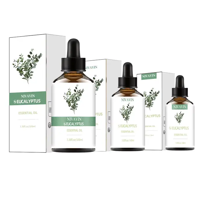 Huile essentielle d'eucalyptus 30 ml/60 ml/100 ml, extrait de plante 100 % pur, parfum frais et frui