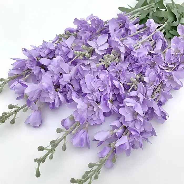 Branche de fleur artificielle Delphinium de 86 cm pour arrangement floral de mariage DIY, décoration