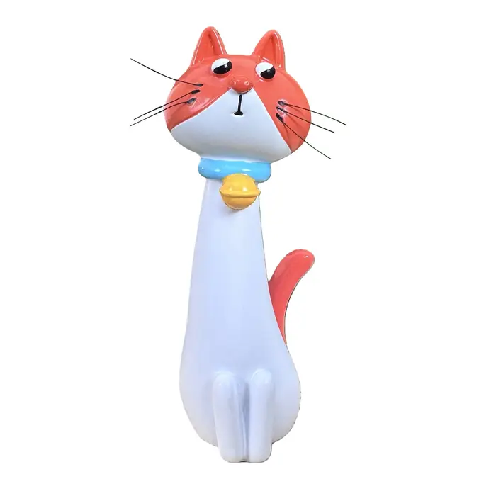 Vase à fleurs en résine artisanal fantaisie en forme de chat, ornement créatif moderne pour petites