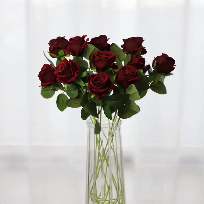 Roses artificielles en soie