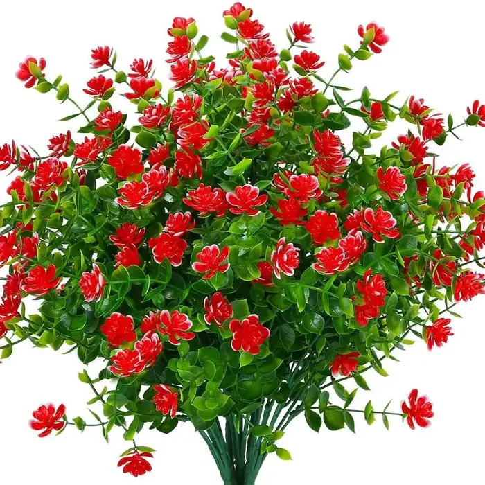 Fleurs artificielles résistantes aux UV, 4 pièces, plantes vertes pour jardin, cuisine, décoration d